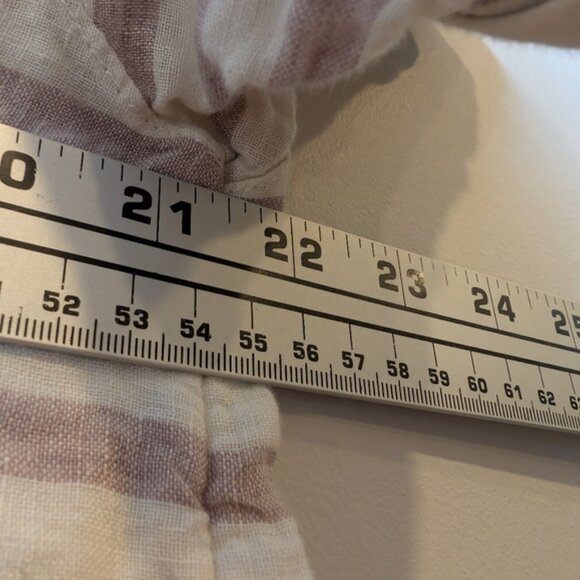 100 Linen Rachel Zoe Womens Medium Striped Purple Beige Button Down Top - Picture 7 of 7